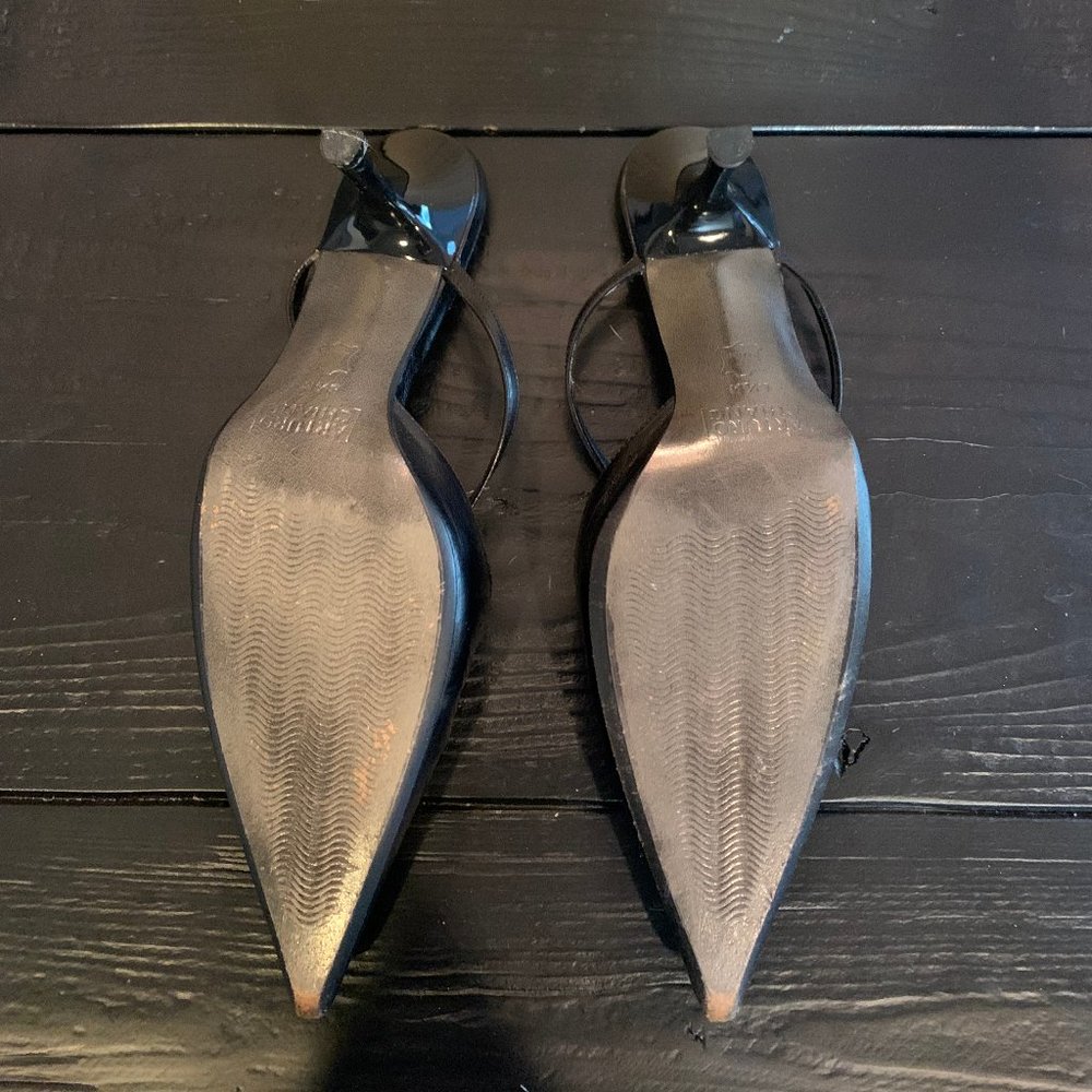 Arturo Chiang Black Patent Leather Mules